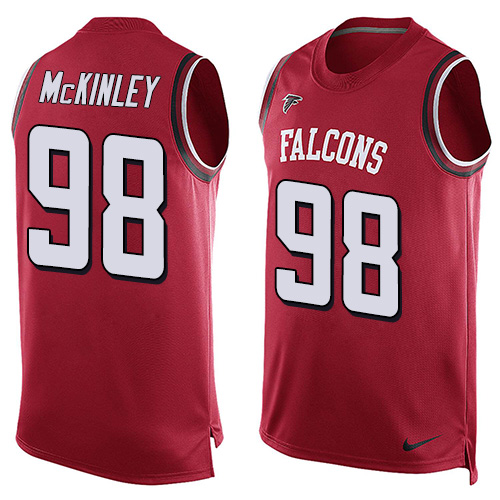 Nike Falcons #98 Takkarist McKinley Red Team Color Men's Stitched NFL Limited Tank Top Jersey - Click Image to Close
